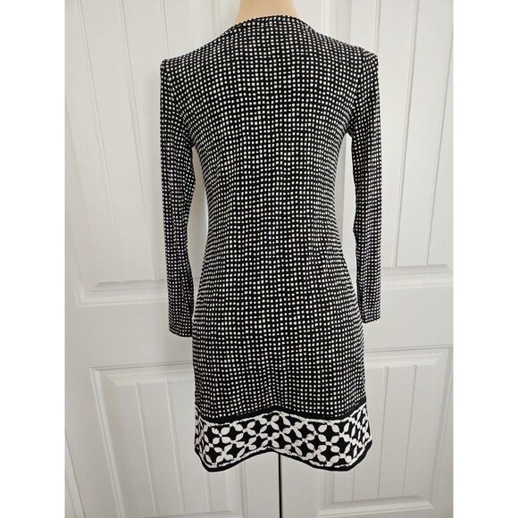 MICHAEL KORS Black White Long Sleeve Career Business Sheath Dress Sz P Classic - Picture 5 of 9